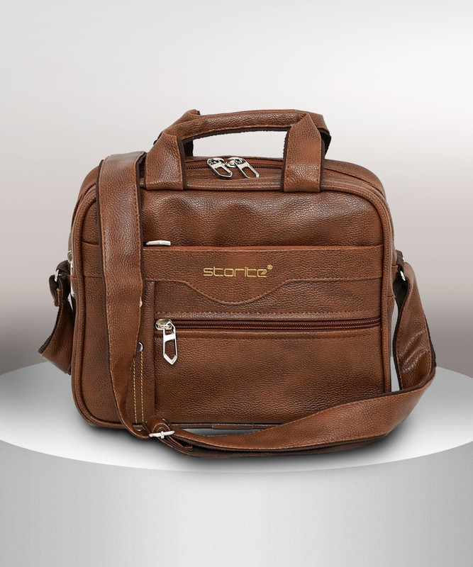 STORITE Brown Sling Bag Stylish Small PU Leather Sling Cross Body Travel Office One Side Shoulder Bag