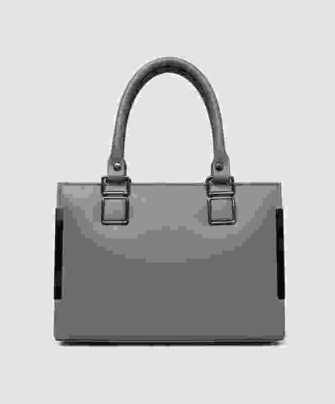 Salwa Grey Hand-held Bag Elegant Solid Grey Women Handheld Bag