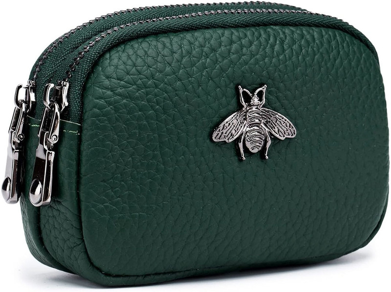 ELEPHANTBOAT Women Coin Purse Small PU Double Layer Wallet Card Holder Pouch Gift Bag for Her Coin Purse