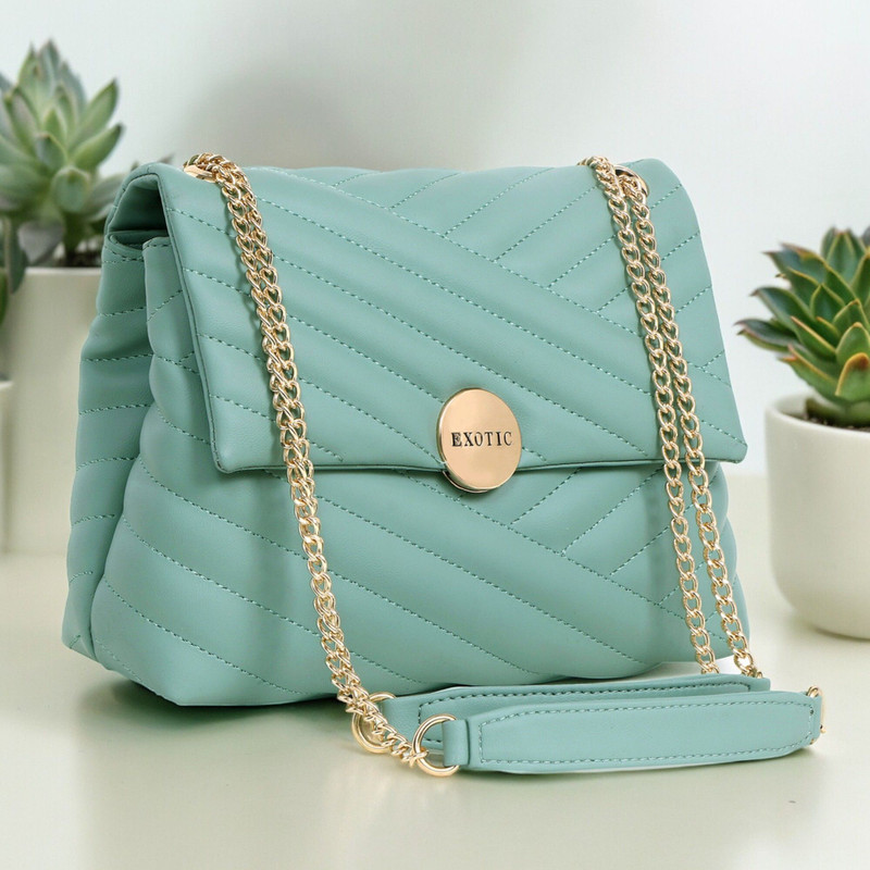 Exotic Blue Sling Bag Quilted stich sling bags