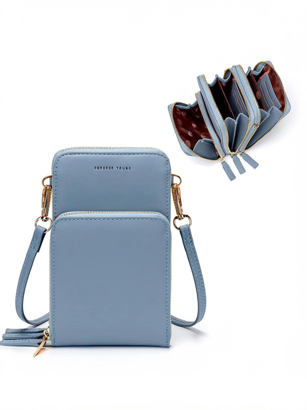 valerie Blue Sling Bag Small Crossbody Cell Phone for Women Mini Over Shoulder Hand Purse