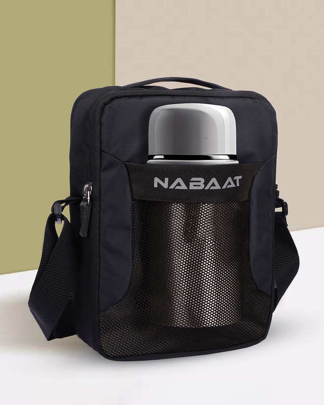 Nabaat Black Sling Bag QuickQuench Sling Bag for Travel Bag with Water