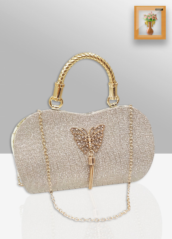 magnifique Gold Sling Bag Party Wear Clutch / for Girls / Women - Small Size