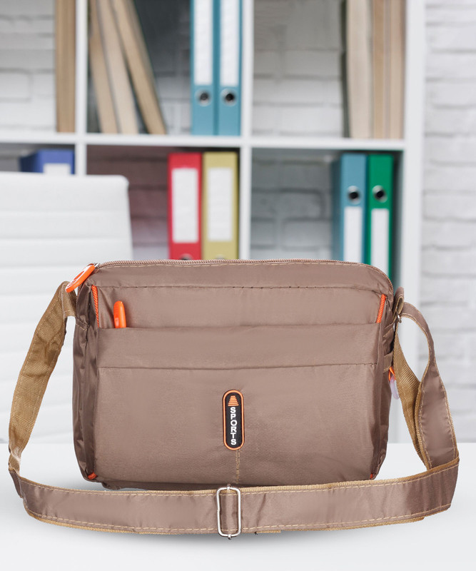 Leather Land Khaki Sling Bag UNISEX Stylish Water Proof Sling bag