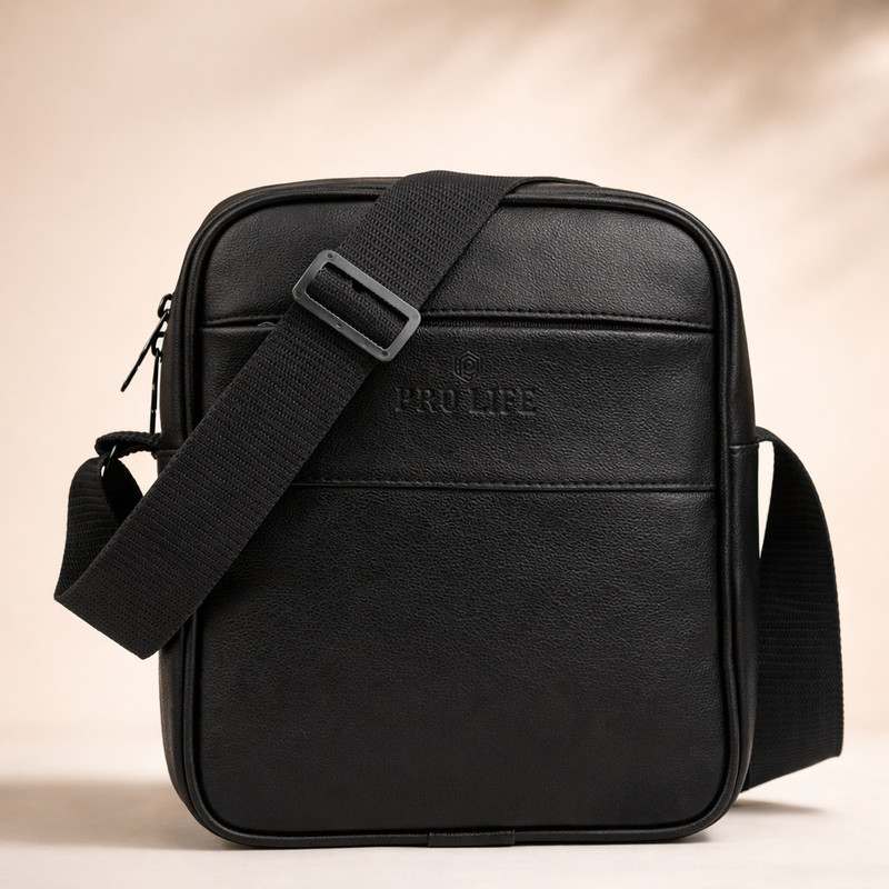 Pro Life Black Sling Bag Sling Bag Leatherette Crossbody Bag for Travel & Daily Use