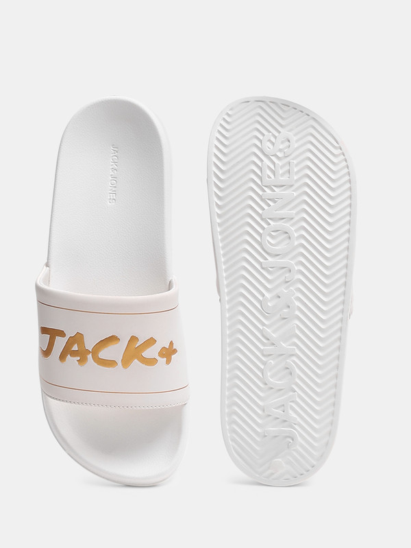 JACK & JONES Men Slides(White , 9)