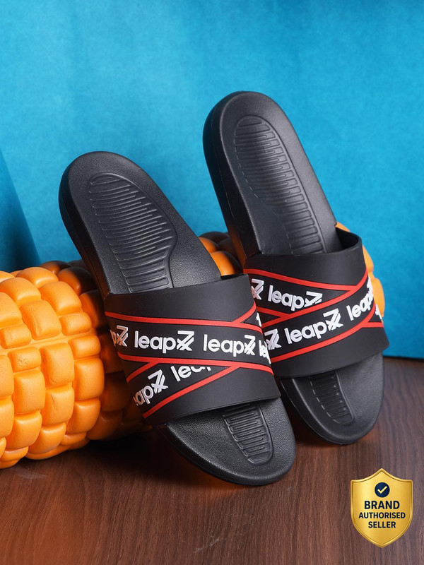 LIBERTY Men Leap7X by Liberty OTTO Black Slippers Slides(Black , 8)