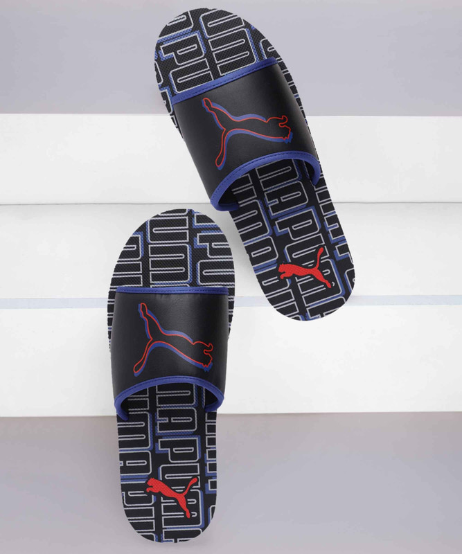 PUMA Men Slides(Black , 10)