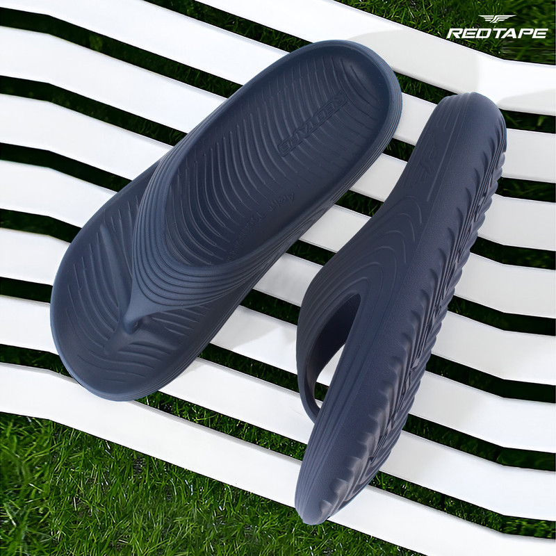 RED TAPE Men Flip Flops(Navy , 11)