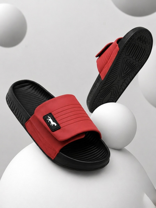 Trendmode Men |Lightweight | Cushioned | Anti-Slip | Comfortable Sandals Slides(Red , 10)