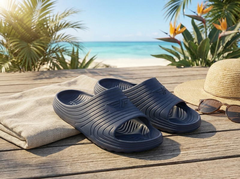 RED TAPE Men Slides(Navy , 8)