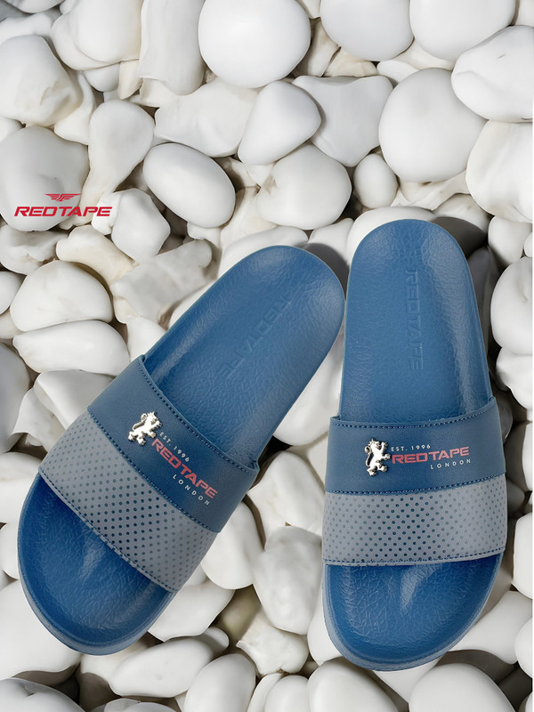 RED TAPE Men Slides(Navy , 7)