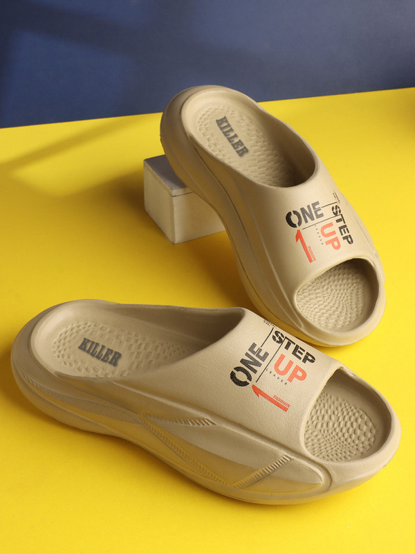 KILLER Men Slides(Beige , 6)