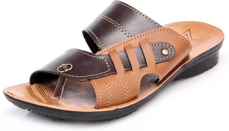 CALCADOS Men Flip Flops(Khaki , 9)