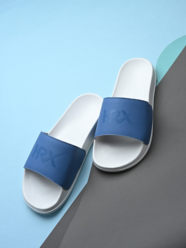 HRX by Hrithik Roshan Men Slides(Blue, Grey , 8)