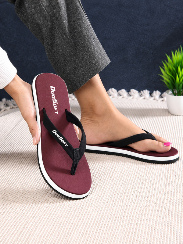 DUOSOFT Women Doctor|Orthopedic|Lightweight|Antiskid Non Slip Slippers(Maroon , 5)