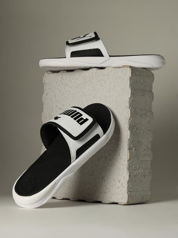PUMA Men Royalcat Comfort Slides(White , 7) - 45% off at DetectaDeal