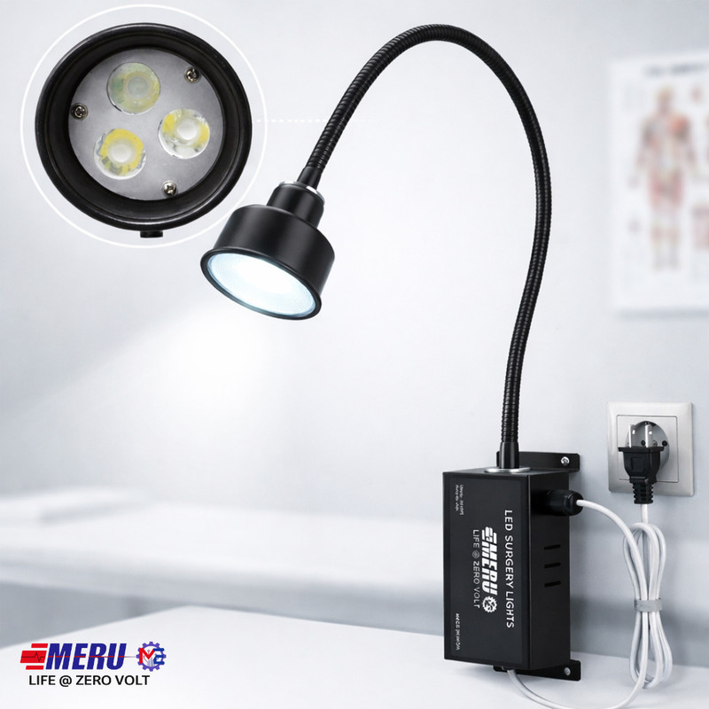 Meru Engineers LED Examination Light 30000 Lux with Flexible Arm, Bright Illumination Clinical Slit Lamp