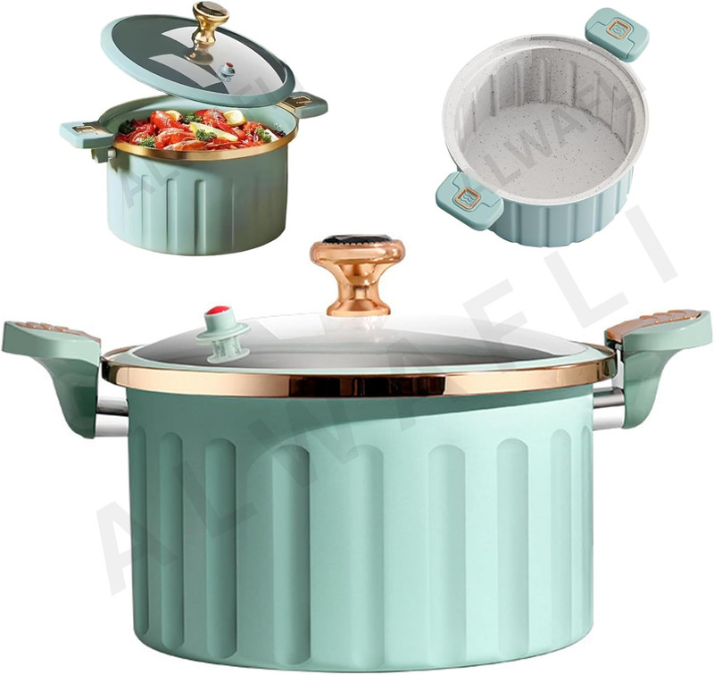 ALWAFLI Micro Pressure Non Stick Kitchen Cooking Pot for Camping Backpacking Picnics Slow Cooker(3 L)