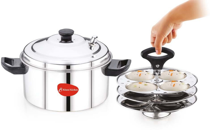 Klassi Kichen Stainless Steel 3 plate Idli cooker 12 idlies Slow Cooker(1500 L)