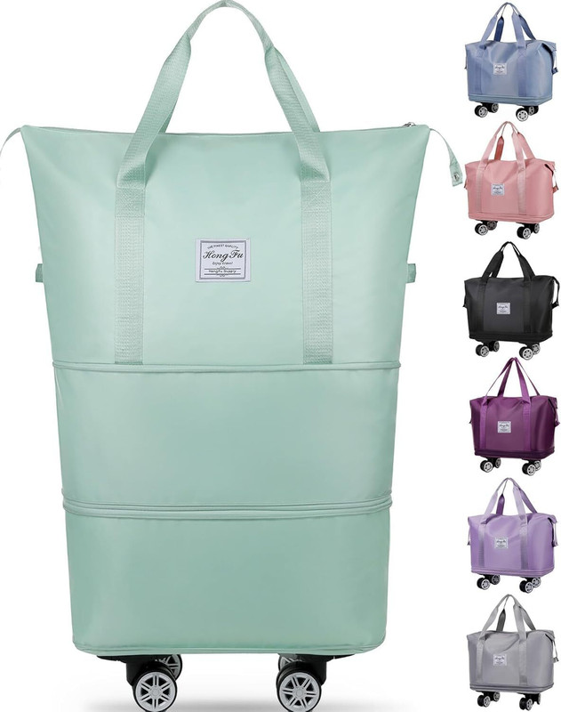 VINSU Foldable Travel Bag with Wheels | Multipurpose Duffle Trolley Bag for Travel Small Travel Bag - Medium(Multicolor)