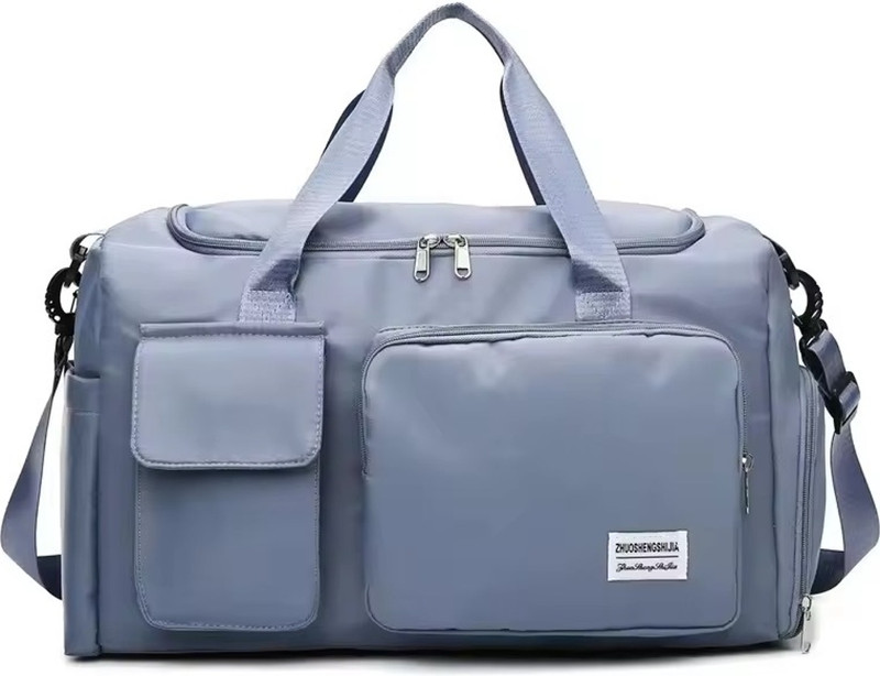 JENNY Lightweight Waterproof 6 Pocket Large Capacity Foldable Travel Duffel Bag Small Travel Bag(Blue)