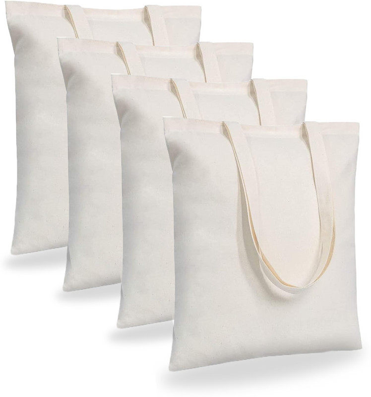 MAINDAIS Shopping Bags Multipurpose Organic Cotton with Strong Handle(Pack of 5) Small Travel Bag(Beige)