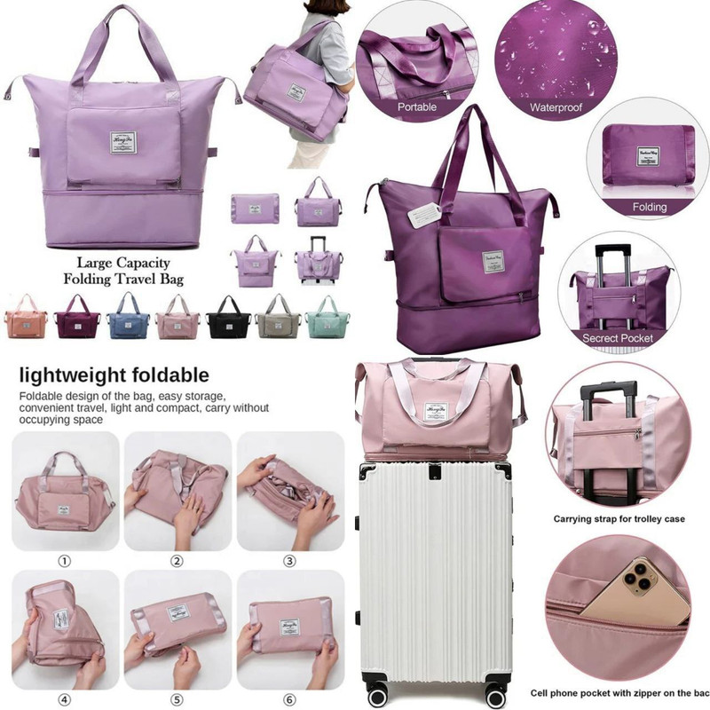 AGM Foldable Nylon Duffle Waterproof And Large Travel Bag Expandable & Small Travel Bag - 45 x23 x 42 cm(Multicolor)