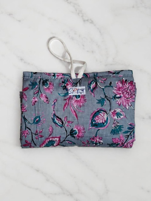 Srij the Boutique Handmade Foldable Fabric Travel Bag Small Travel Bag - Small(Multicolor)