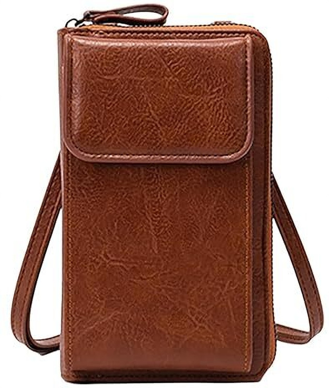 Mogal Krupa leather mobile purse cosmetic bags Small Travel Bag(Brown)