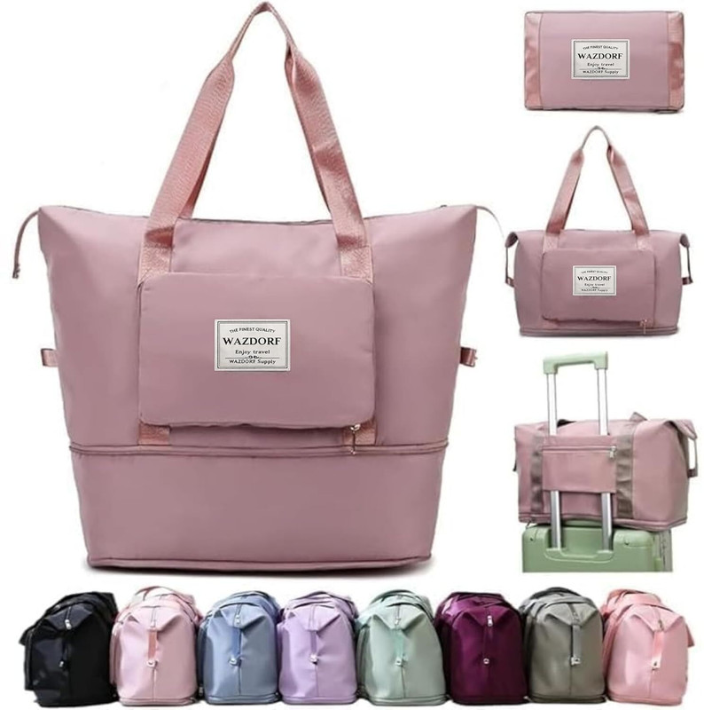 SHUBHDIVY Foldable Travel Duffel Bag with Pocket Waterproof Folding Travel Bag Small Travel Bag - medium(Multicolor)