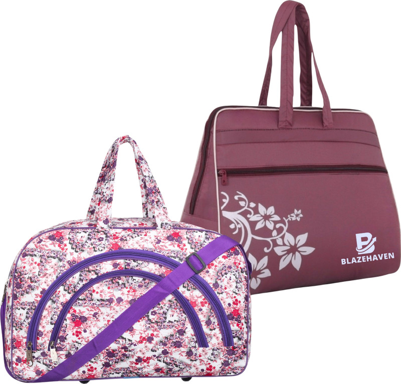 BLAZEHAVEN Women Printed Bag|Large Capacity|3 Front Zip Pockets|Anti-Theft Inner Pocket Small Travel Bag  - Extra Specious(Purple)