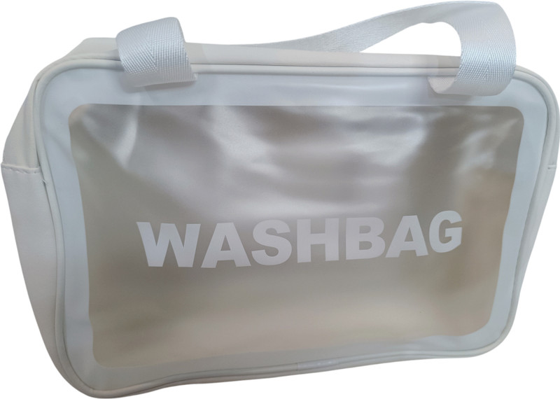 Mysha MEN & WOMEN Pvc Waterproof Zippered Toiletry Cosmetic Bag Small Travel Bag(White)