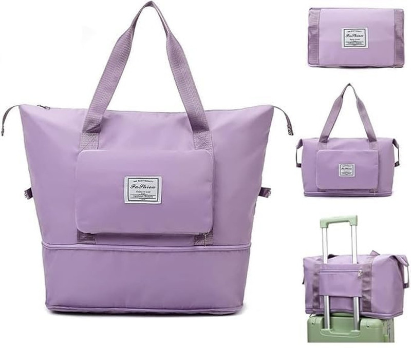 JI ACCESSORISE FOLDABLE TRAVEL BAG PURPLE Small Travel Bag - NORMAL(Purple)