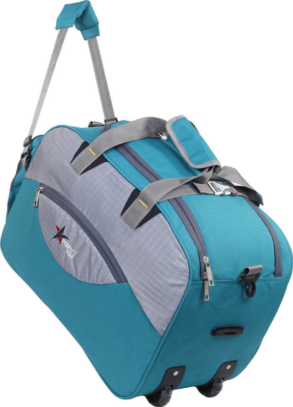 PERFECT STAR DUFFLE LUGGAGE TRAVEL HAVY DUTY AIR BAG NEW STYLISH DUFFEL BAGS BLACK BLUE Small Travel Bag  - Medium(Blue, Grey)
