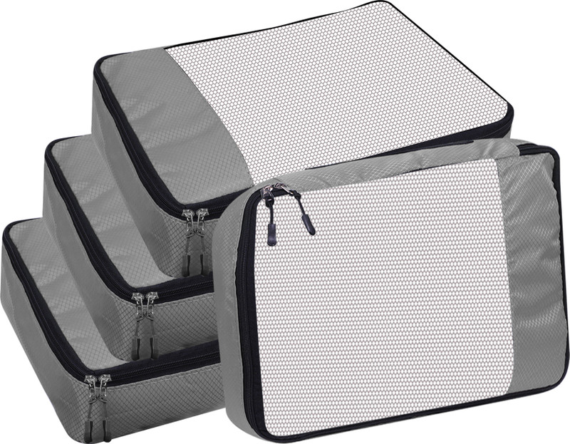 GBMI Packing Cubes Travel Organizer For Clothes Luggage Storage Bags (Medium-4 Pcs) Small Travel Bag  - 14 x 10 x 4 inches(Grey)