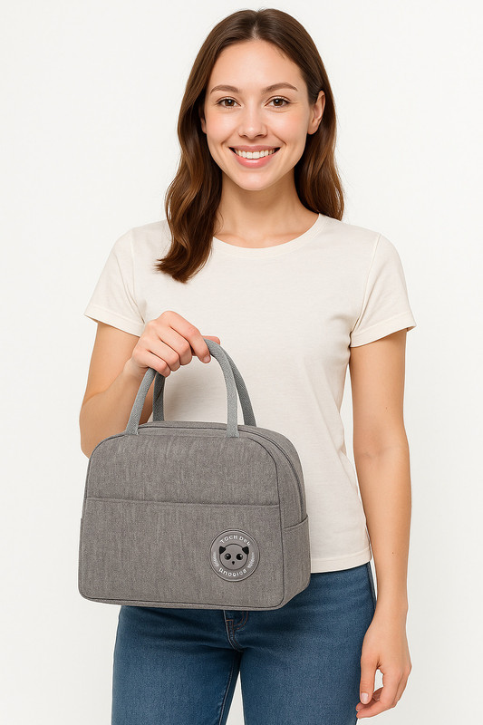 Superfab Tiffin Bag for Travel School & Office Leakproof Lunch With Thermal Insulation Small Travel Bag - Small(Grey)