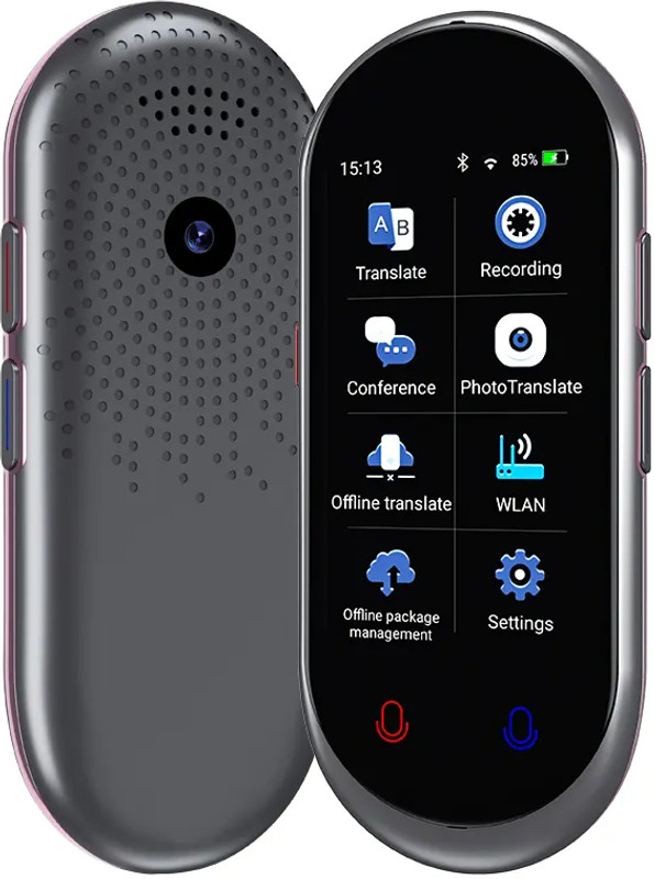 Techdash AI Real Time Translator Device(Black)