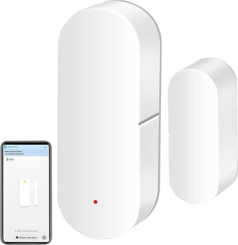 FreshDcart Smart WiFi Door Window Sensor Smart Life app Control for Wireless Home Security(White)