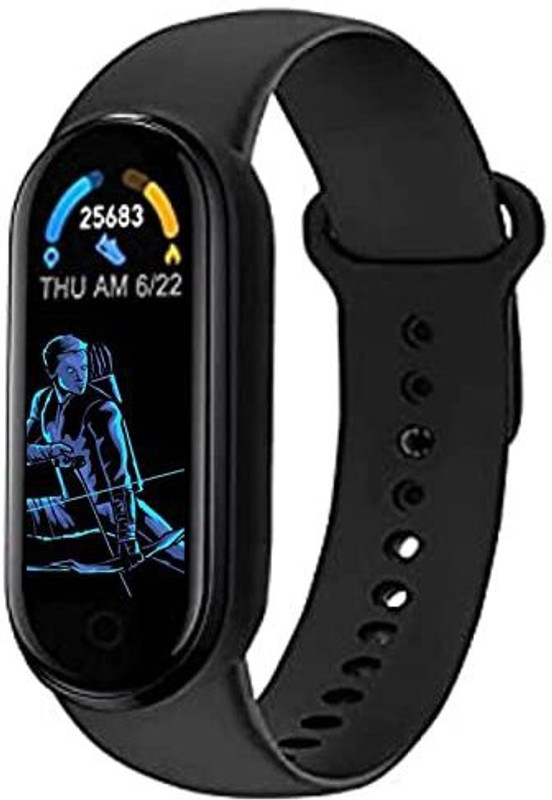 Rhobos 2 Year Warranty M6 Smart Band Waterproof Activity Tracker| Blood Press(Black Strap, Size : Free Size)