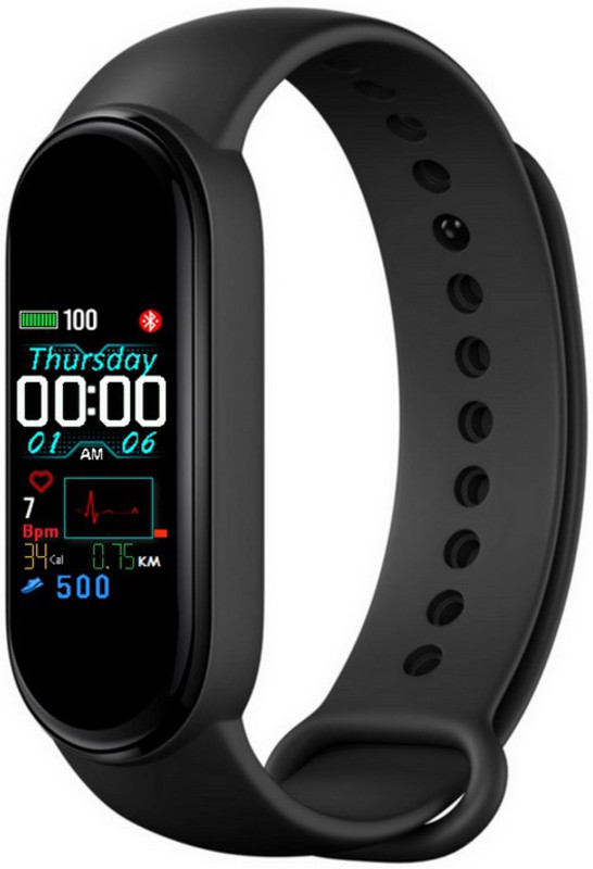 Rhobos MT5 Fitness BAND,Blood Pressure(Black Strap, Size : Free Size)