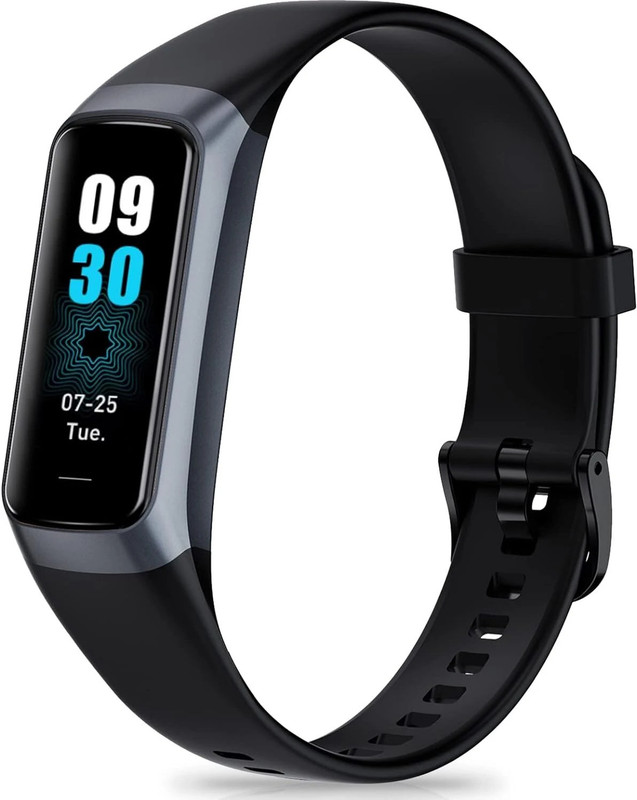 Cubonic C60 Activity Tracker, Health Tracker with Heart Rate Monitor, Sleep Tracker(Blue Strap, Size : Medium)