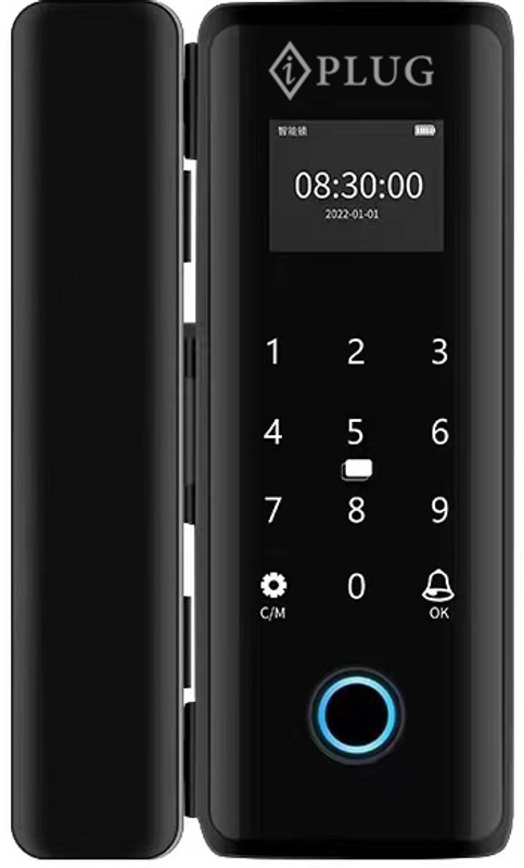 iPlug Smart Glass Door Lock i-06/| 6-Way Unlocking | WiFi Mobile App | OTP Access Smart Door Lock(Black)