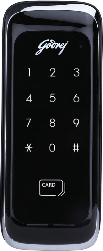 Godrej Locks Advantis Rimtronic RF Digital Lock for Wooden Door | 2 in 1 Access | PIN Access | RFID Card Smart Door Lock(Black)