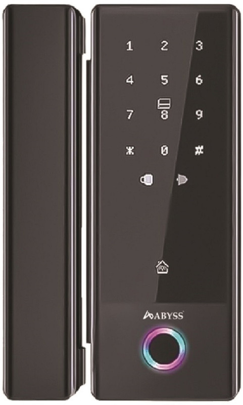 Abyss GL16 Smart Wi-Fi Digital Door Lock for Glass Doors | Fingerprint, RFID, Password, Mechanical Key Access | Inbuilt Wi-Fi & SmartLife App Compatibility Smart Door Lock(Grey)