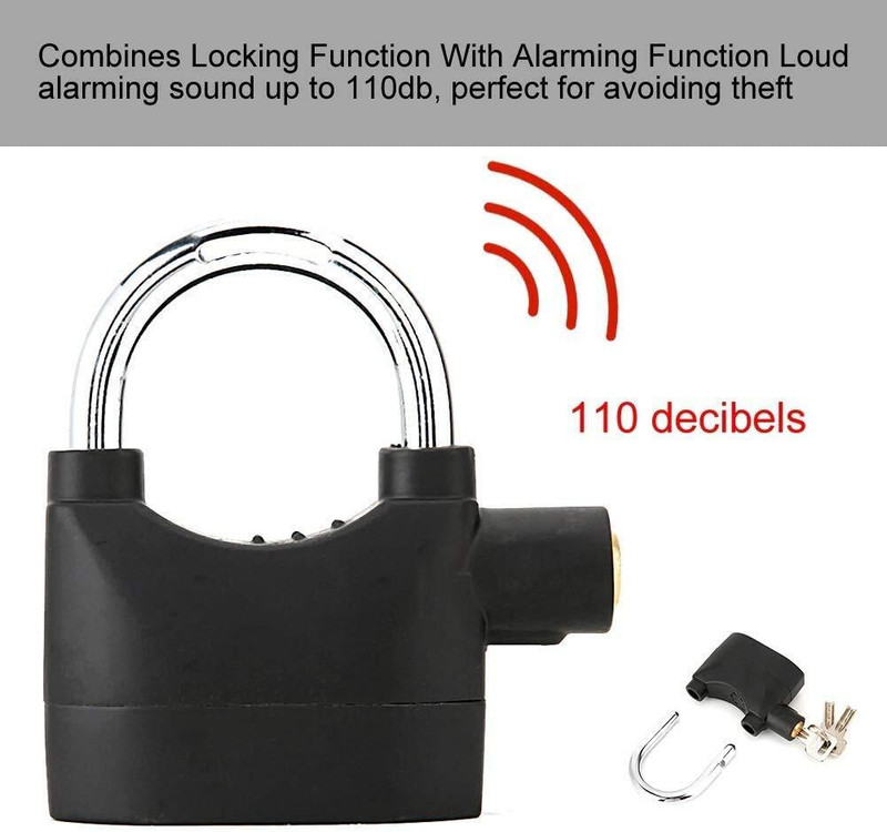 Rhonnium 110Dba Siren Alarm Pad Lock 110Dba Siren Smart Door Lock(Black)