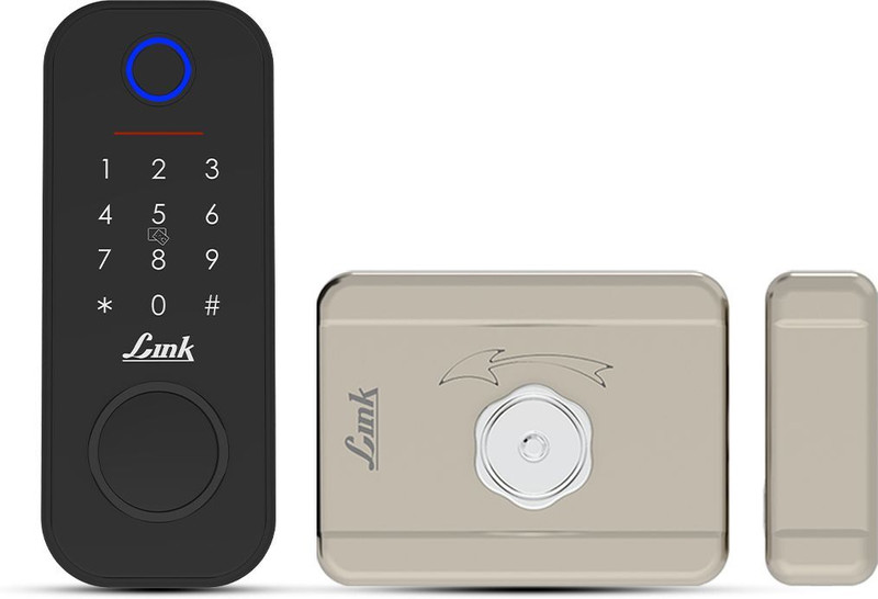 Link Smart Flexi Digital Biometric Rim Lock for Main Door (Mobile app with Wi-Fi, Black) Smart Door Lock(Black)