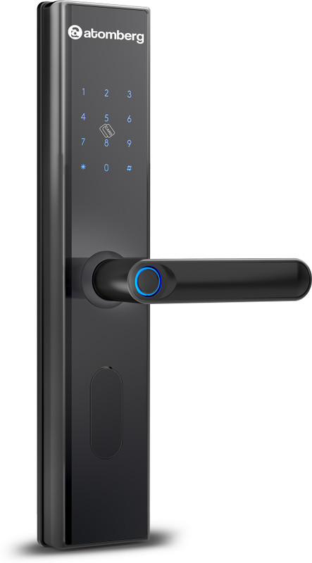 Atomberg SL1|6 Ways Unlocking |Fingerprint 5 SS Bolt | Free Installation Smart Door Lock(Black)