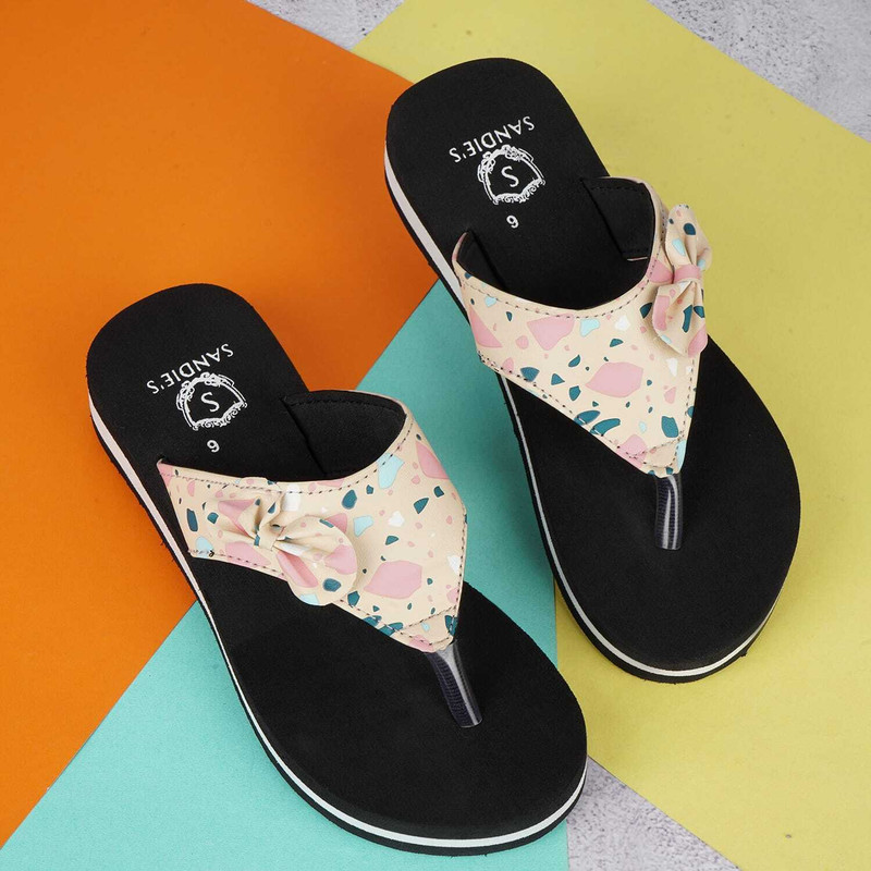 SANDIES SANDIES FASHAN and stylish Daily use printed chappal slipper flipflop for women Smart Insole