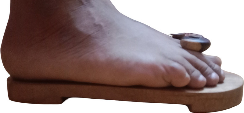 Shri Wooden Slipper,KHADAU for Men & Women,Unique Nobes Design Religious Footprint Smart Sock